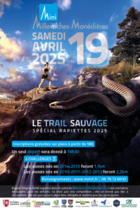 Le Mini Millevaches Monédières Trail pour les enfants né.es entre 2010 et 2015. Au départ de Bugeat 19170, samedi 19 avril 2025 à 16h30